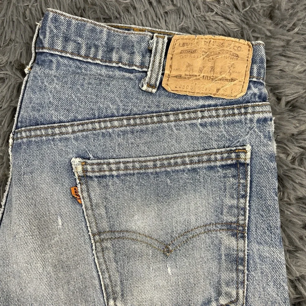 Vintage Levi's 505 Orange Tab Men's 34x33 Jeans USA Made Distressed Straight Leg